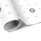 Bitcoin Polka Dots Wrapping Paper Geschenkpapier (Rolleneckpunkt)