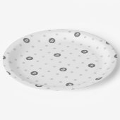 Bitcoin-Polka-Punkt-Papierteller (Groß) Pappteller (Schrägansicht)