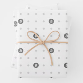 Bitcoin-Polka-Punkte-Geschenkpapierbögen Geschenkpapier Set