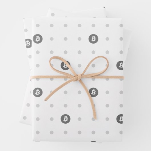 Bitcoin-Polka-Punkte-Geschenkpapierbögen Geschenkpapier Set (Beispiel)