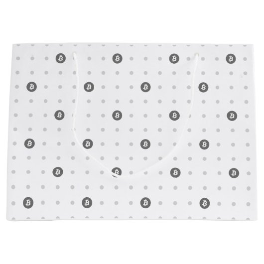 Bitcoin-Polka-Punkte-Geschenktasche (Groß) Große Geschenktüte (Vorderseite)
