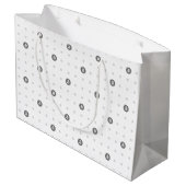 Bitcoin-Polka-Punkte-Geschenktasche (Groß) Große Geschenktüte (Rückseite Schrägansicht)