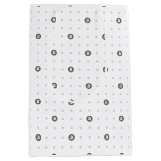 Bitcoin-Polka-Punkte-Geschenktasche (Mittel) Mittlere Geschenktüte
