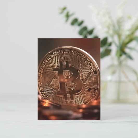 Bitcoin Postkarte (Stehend Vorderseite)