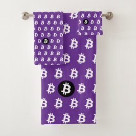 Bitcoin Purple Badhandtuch Set