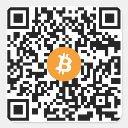 Bitcoin QR Code Kleine Aufkleber (Blatt 20) (Vorderseite)