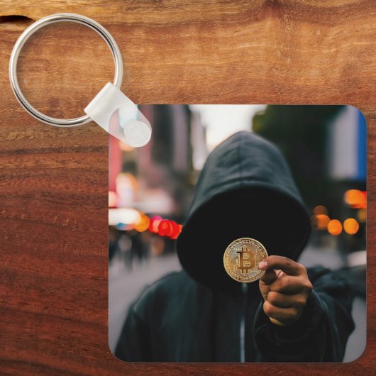 Bitcoin-QR-Code Personalisiert Schlüsselanhänger (Vorderseite)