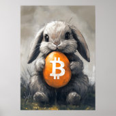 Bitcoin Rabbit Hole Crypto Bunny Poster (Vorne)