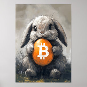 Bitcoin Rabbit Hole Crypto Bunny Poster