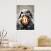 Bitcoin Rabbit Hole Crypto Bunny Poster (Küche)