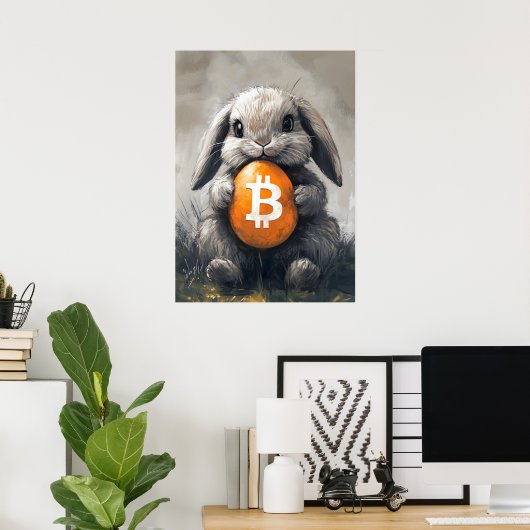 Bitcoin Rabbit Hole Crypto Bunny Poster (Heimbüro)