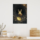 Bitcoin Rabbit Hole Crypto Bunny Poster (Küche)