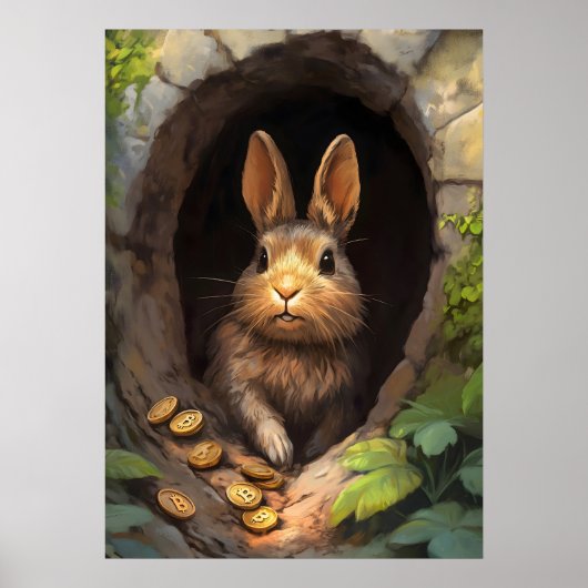 Bitcoin Rabbit Hole Crypto Poster (Vorne)