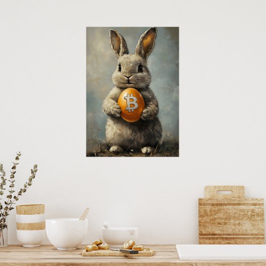 Bitcoin Rabbit Hole Crypto Wall Art Poster (Küche)