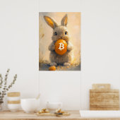 Bitcoin Rabbit Niedlicher Krypto Sonnenanstrich Poster (Küche)