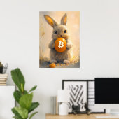 Bitcoin Rabbit Niedlicher Krypto Sonnenanstrich Poster (Heimbüro)
