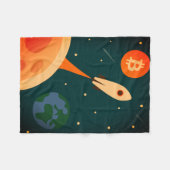 Bitcoin Rakete Fleecedecke (Vorderseite (Horizontal))