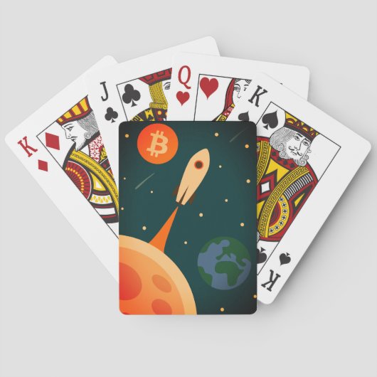 Bitcoin Rakete Spielkarten (Rückseite)