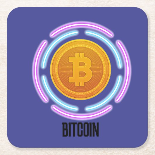 BITCOIN RECHTECKIGER PAPPUNTERSETZER (Vorderseite)