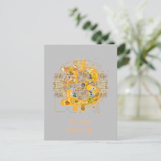 Bitcoin-Regel Postkarte (Stehend Vorderseite)