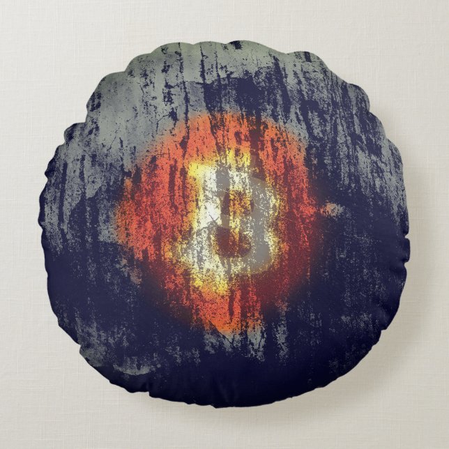 Bitcoin Resilient Art Rundes Kissen (Vorderseite)