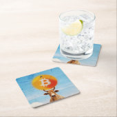 Bitcoin Resilient Bull Rechteckiger Pappuntersetzer (Vor Ort)