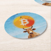 Bitcoin Resilient Bull Runder Pappuntersetzer (Angewinkelt)