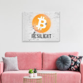 Bitcoin-resistente Kunst (auf Cracked Wall HD) Leinwanddruck (Insitu (Wohnzimmer))