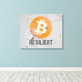 Bitcoin-resistente Kunst (auf Cracked Wall HD) Leinwanddruck (Insitu (Holzboden))