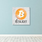 Bitcoin-resistente Kunst (auf Cracked Wall HD) Leinwanddruck (Insitu (Holzboden))