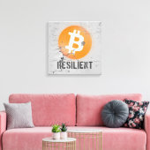 Bitcoin-resistente Kunst (auf Cracked Wall HD) Leinwanddruck (Insitu (Wohnzimmer))