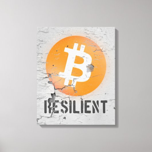 Bitcoin-resistente Kunst (auf Cracked Wall HD) Leinwanddruck (Vorderseite)