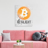Bitcoin-resistente Kunst (auf Cracked Wall HD) Leinwanddruck (Insitu (Wohnzimmer))