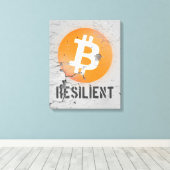 Bitcoin-resistente Kunst (auf Cracked Wall HD) Leinwanddruck (Insitu (Holzboden))
