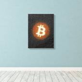 Bitcoin-resistente Kunst (auf schwarzer Wand HD) Leinwanddruck (Insitu (Holzboden))