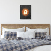 Bitcoin-resistente Kunst (auf schwarzer Wand HD) Leinwanddruck (Insitu (Schlafzimmer))