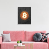 Bitcoin-resistente Kunst (auf schwarzer Wand HD) Leinwanddruck (Insitu (Wohnzimmer))