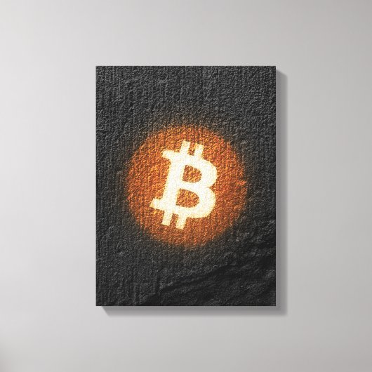 Bitcoin-resistente Kunst (auf schwarzer Wand HD) Leinwanddruck (Vorderseite)