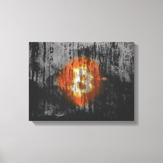 Bitcoin-resistente Kunst (auf schwarzer Wand HD) Leinwanddruck (Vorderseite)