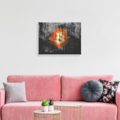 Bitcoin-resistente Kunst (auf schwarzer Wand HD) Leinwanddruck (Insitu (Wohnzimmer))