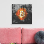 Bitcoin-resistente Kunst (auf schwarzer Wand HD) Leinwanddruck (Insitu (Wohnzimmer))