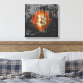 Bitcoin-resistente Kunst (auf schwarzer Wand HD) Leinwanddruck (Insitu (Schlafzimmer))