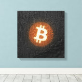 Bitcoin-resistente Kunst (auf schwarzer Wand HD) Leinwanddruck (Insitu (Holzboden))