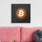 Bitcoin-resistente Kunst (auf schwarzer Wand HD) Leinwanddruck (Insitu (Wohnzimmer))