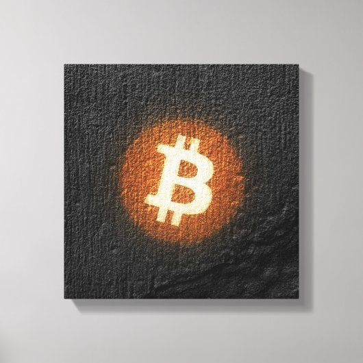Bitcoin-resistente Kunst (auf schwarzer Wand HD) Leinwanddruck (Vorderseite)
