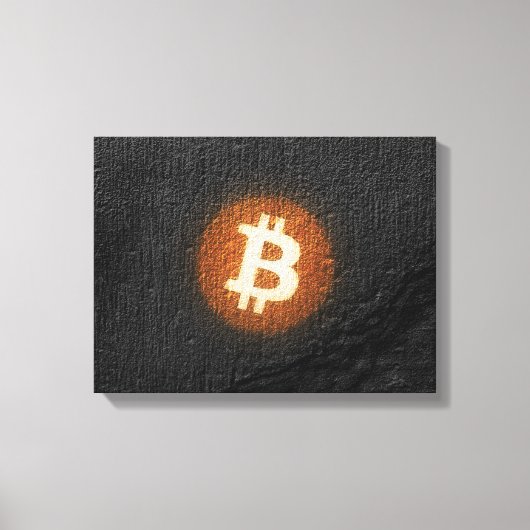 Bitcoin-resistente Kunst (auf schwarzer Wand HD) Leinwanddruck (Vorderseite)