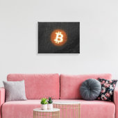 Bitcoin-resistente Kunst (auf schwarzer Wand HD) Leinwanddruck (Insitu (Wohnzimmer))