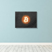 Bitcoin-resistente Kunst (auf schwarzer Wand HD) Leinwanddruck (Insitu (Holzboden))