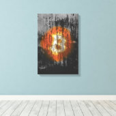Bitcoin-resistente Kunst (auf schwarzer Wand HD) Leinwanddruck (Insitu (Holzboden))