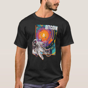 Bitcoin Retro Space 80 S Crypto Cryptowährung Btc T-Shirt